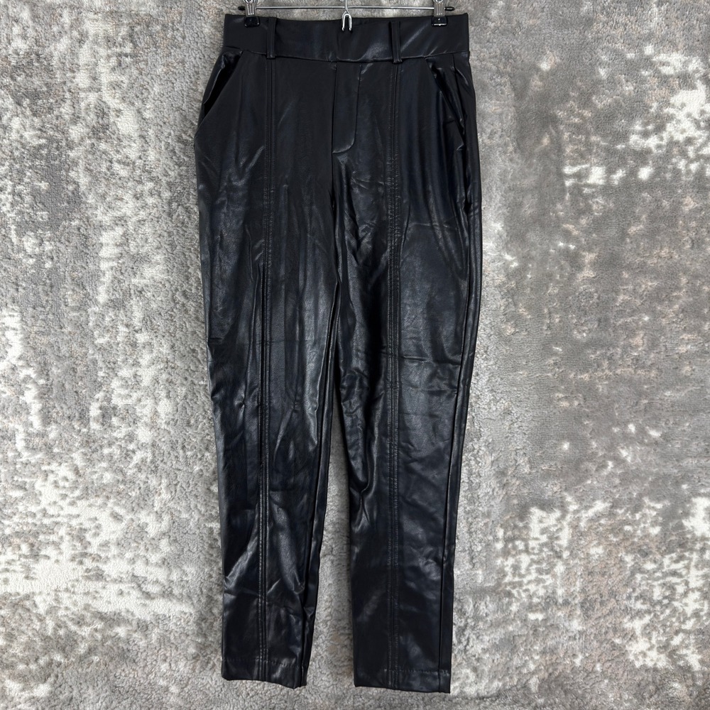 New Fashion Nova Sz S Blondie‎ Belted Faux Leather Pants Black Full Length Women